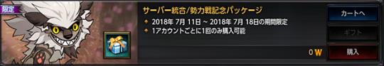 サーバー統合/勢力戦記念パッケージ