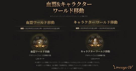 血盟＆キャラクターワールド移動